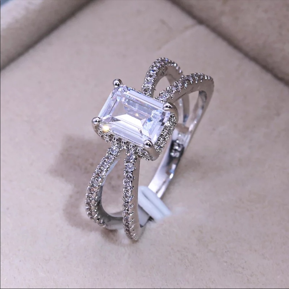 *NEW*925 Sterling Silver Square Cut Ring 💍 - Picture 4 of 6